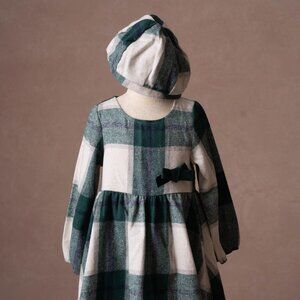 Plaid Flannel Dress & Hat Set, size 4